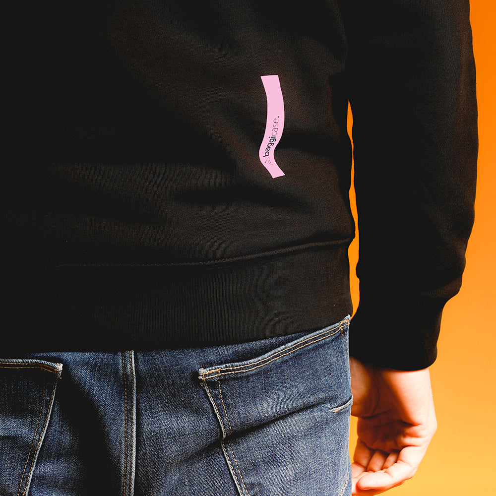 Black hooded sweatshirt